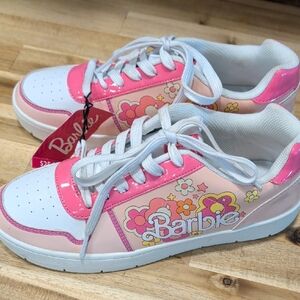 Barbie Pink White Floral Low-Top Sneakers for Kids